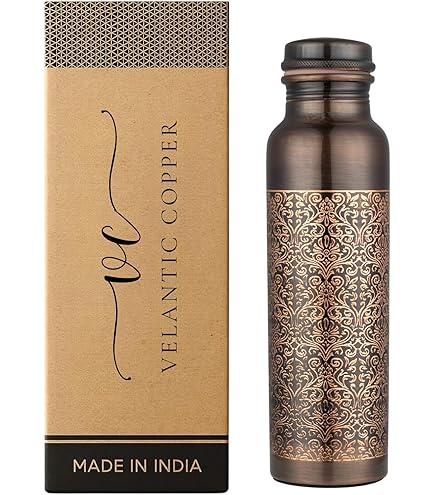 Amazon.com: Pure Copper Water Bottle with 2 Tumblers Set